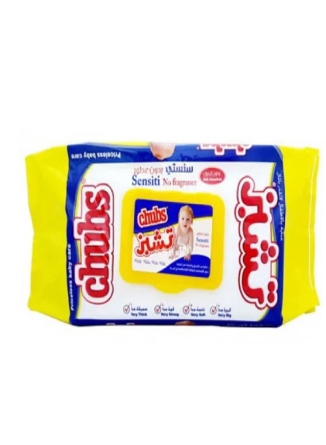 CHUBS BABY WIPES SENSITI NO FRAGRANCE 40`s